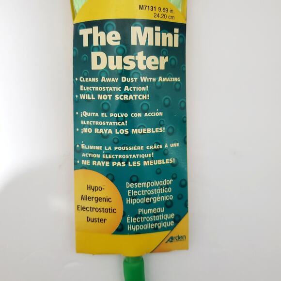 Vtg The Mini Duster Green Electrostatically Charged NEW 9" Arden Companies - Picture 3 of 9